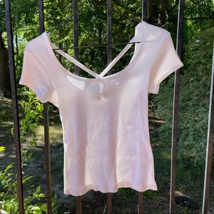 scoop neck tee w/back straps